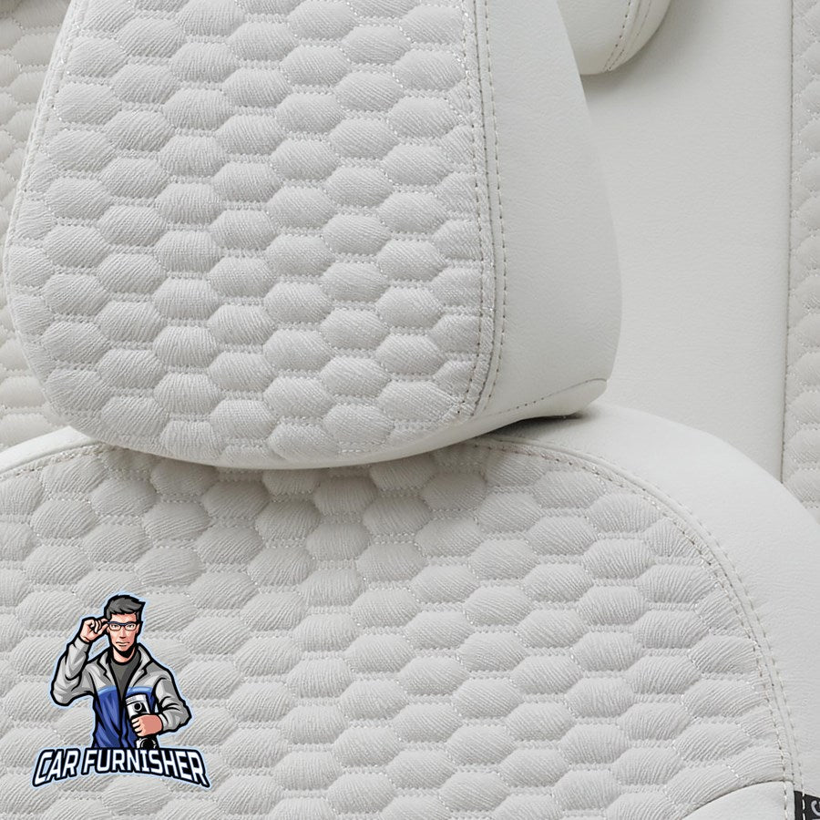 VW Caddy Car Seat Cover 2004-2023 2K/2KN Tokyo Foal Feather Ivory Leather & Foal Feather