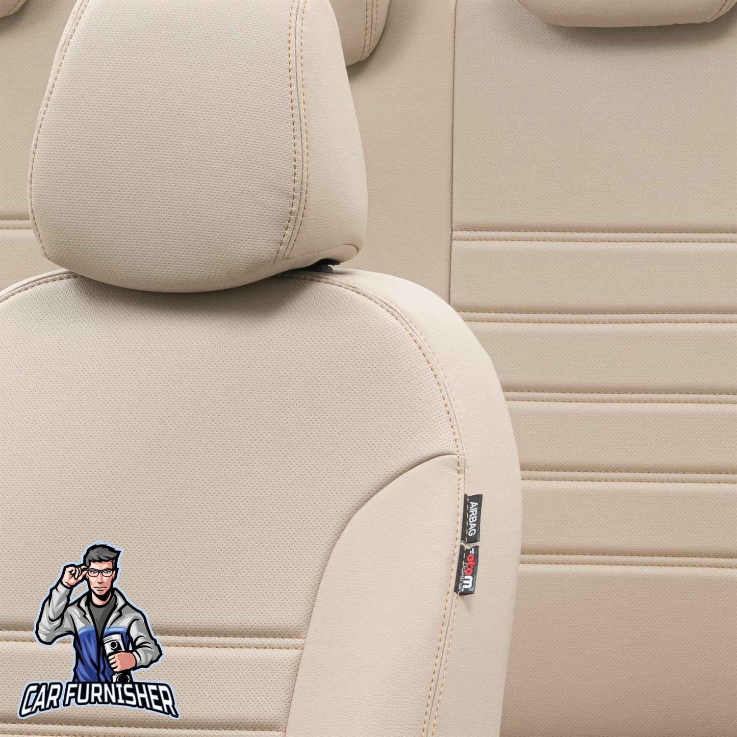 Volvo XC70 Seat Cover Istanbul Leather Design Beige Leather