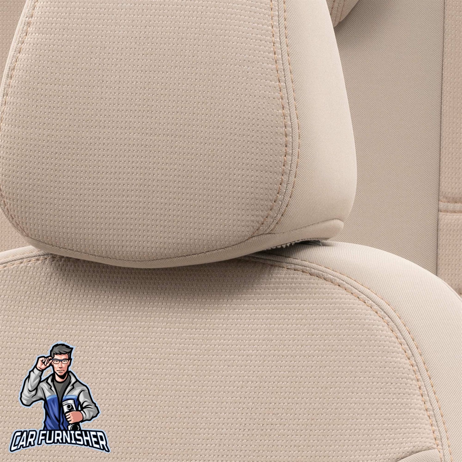 Volvo V50 Seat Cover Original Jacquard Design Beige Jacquard Fabric