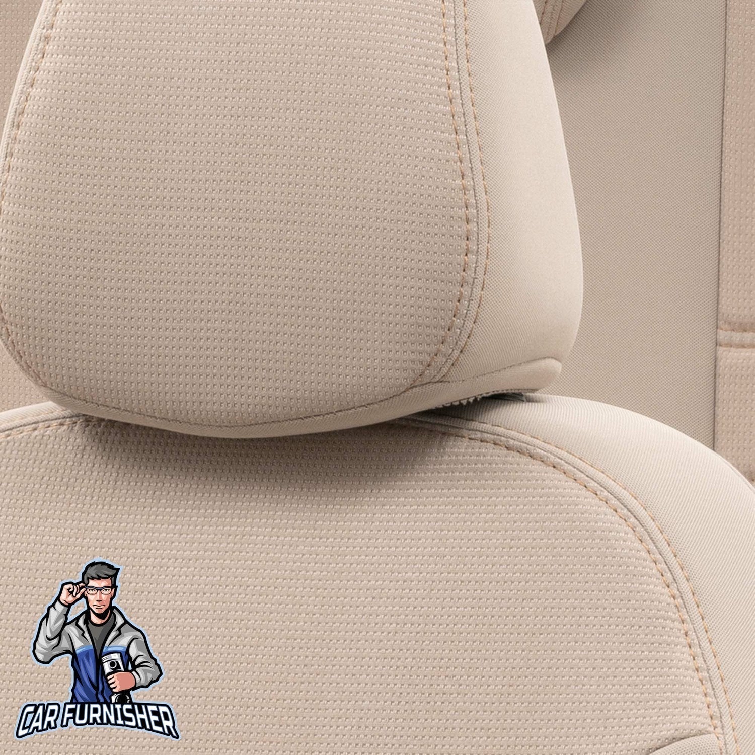 Nissan NV300 Seat Cover New York Leather Design Beige Jacquard Fabric