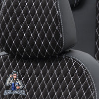 Thumbnail for Volkswagen CC Seat Cover Amsterdam Foal Feather Design Dark Gray Leather & Foal Feather