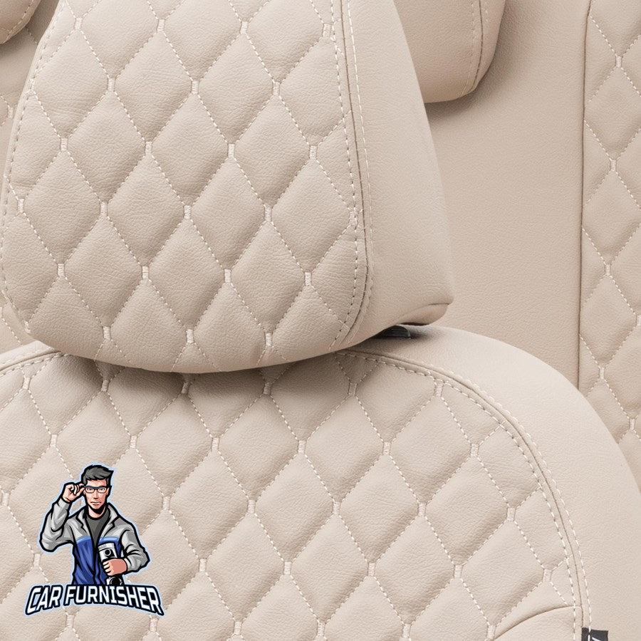 Man TGS Seat Cover Madrid Leather Design Beige Front Seats (2 Seats + Handrest + Headrests) Leather