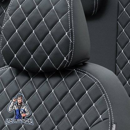 Iveco Stralis Seat Cover Madrid Leather Design Dark Gray Front Seats (2 Seats + Handrest + Headrests) Leather
