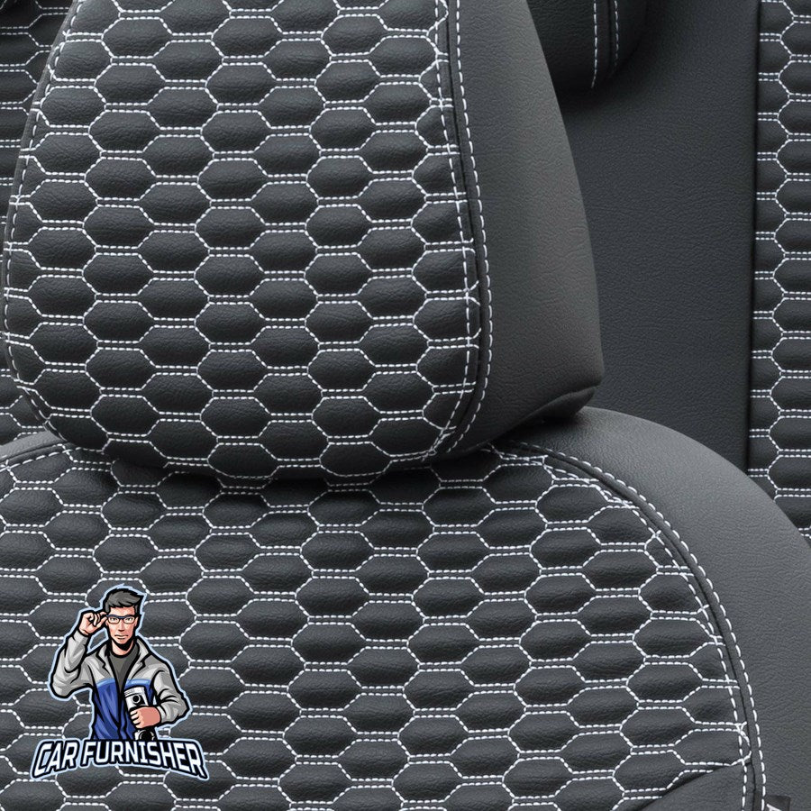 Kia Carens Seat Cover Madrid Foal Feather Design Dark Gray Leather