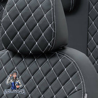 Thumbnail for Scania G Seat Cover Madrid Leather Design Dark Gray Front Seats (2 Seats + Handrest + Headrests) Leather