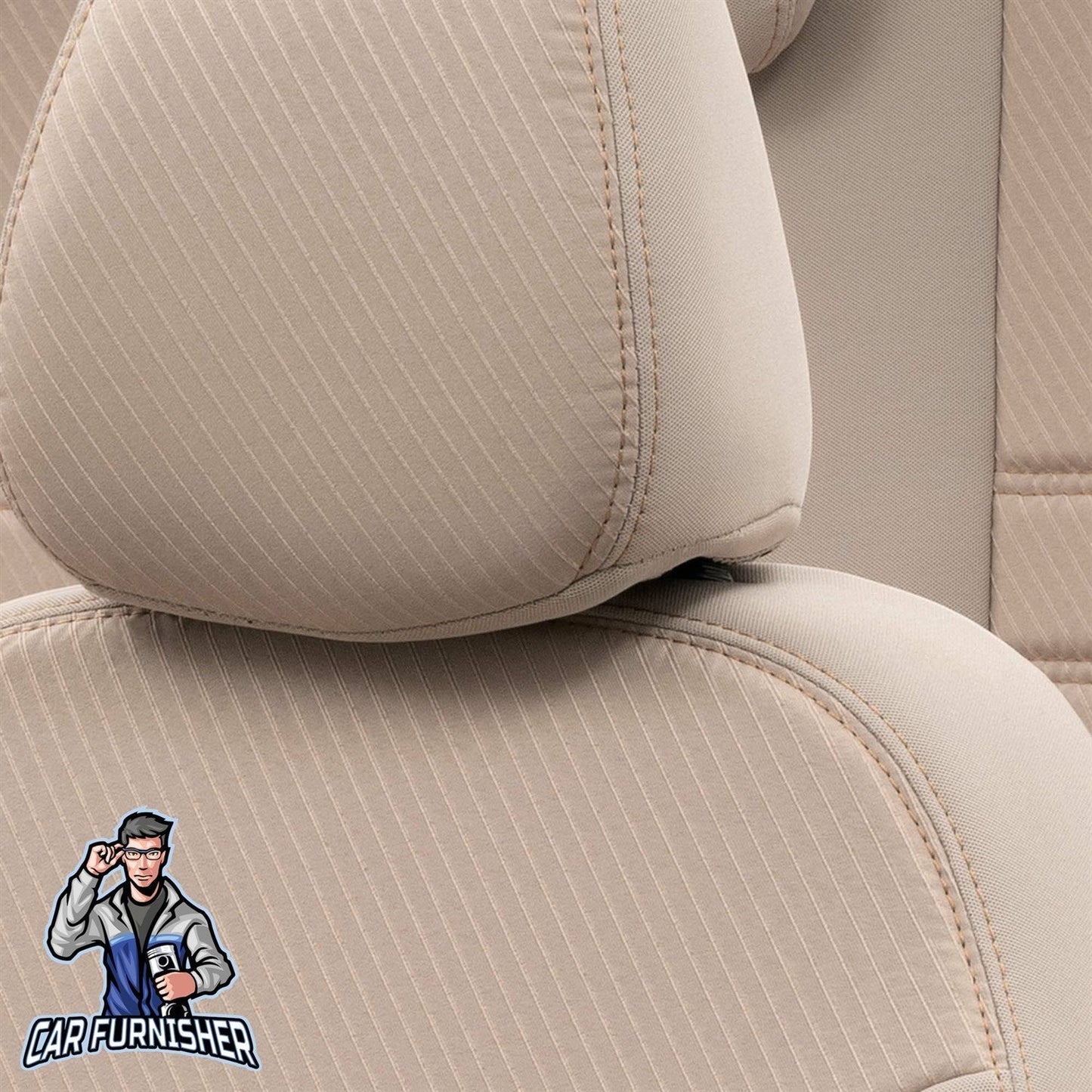 Renault Twingo Seat Cover Original Jacquard Design Dark Beige Jacquard Fabric