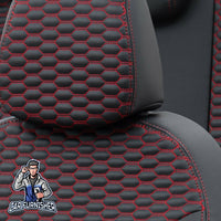 Thumbnail for Scania G Seat Cover Tokyo Leather Design Red Front Seats (2 Seats + Handrest + Headrests) Leather