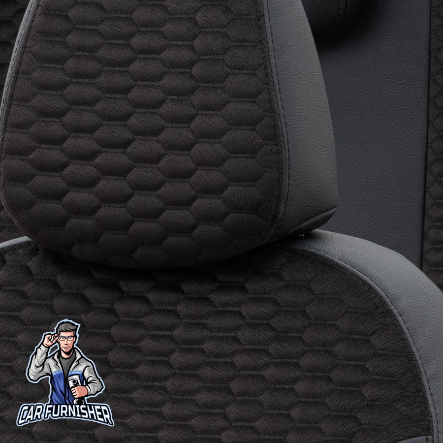 VW Tiguan Car Seat Cover 2007-2023 Tokyo Foal Feather Black Full Set (5 Seats + Handrest) Leather & Foal Feather