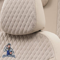 Thumbnail for Volkswagen Touareg Seat Cover Amsterdam Foal Feather Design Beige Leather & Foal Feather