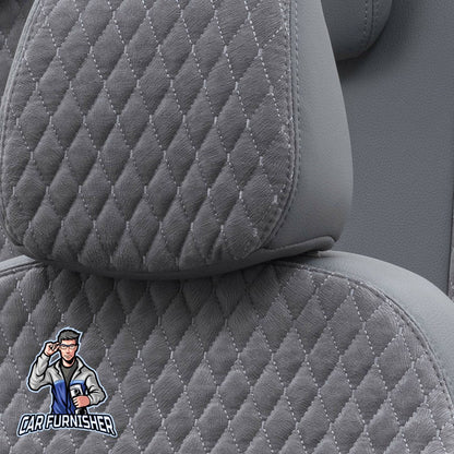 Volkswagen Touran Seat Cover Amsterdam Foal Feather Design Smoked Black Leather & Foal Feather