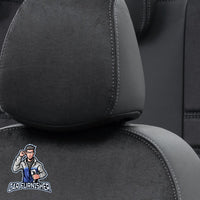 Thumbnail for Scania R Seat Cover Milano Suede Design Black Front Seats (2 Seats + Handrest + Headrests) Leather & Suede Fabric