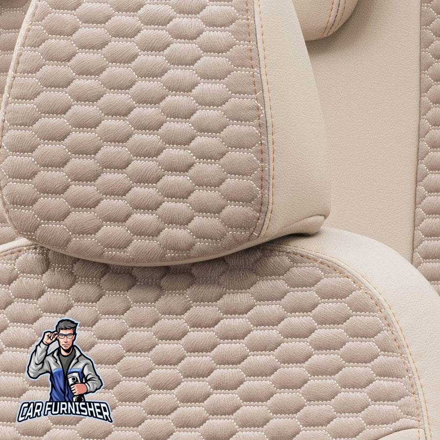 VW Scirocco Car Seat Cover 2008-2017 Tokyo Foal Feather Beige Full Set (5 Seats + Handrest) Leather & Foal Feather