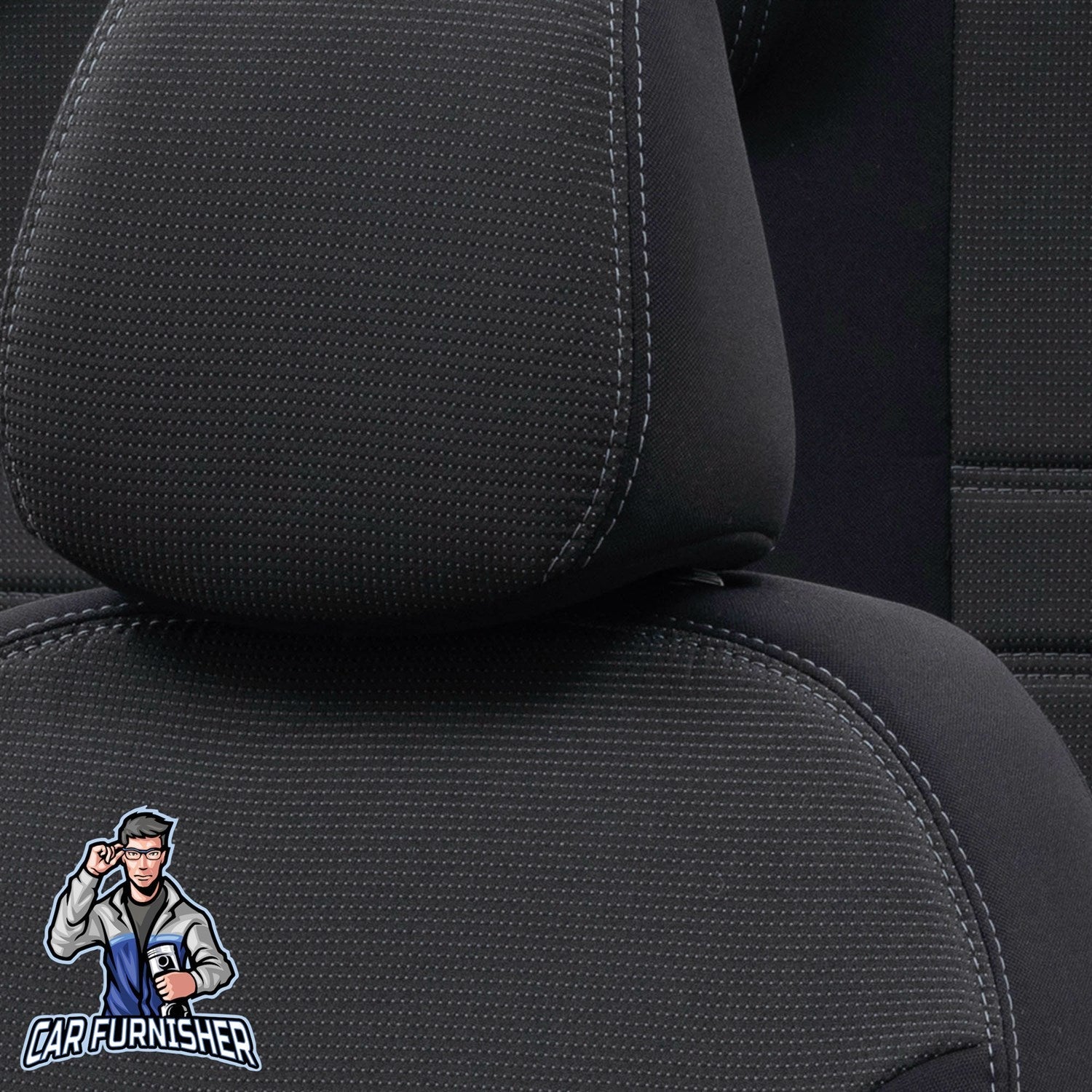 Kia Carens Seat Cover Original Jacquard Design Dark Gray Jacquard Fabric