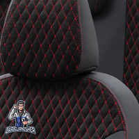 Thumbnail for Toyota Aygo Seat Cover Amsterdam Foal Feather Design Red Leather & Foal Feather