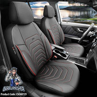 Thumbnail for Audi A7 Seat Covers Core Design Red 5 Seats + Headrests (Full Set) Leather & Lacoste Fabric