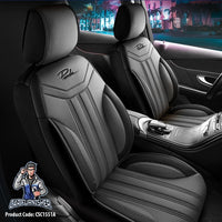 Thumbnail for Citroen C4 Seat Covers Miami Design Smoked Black 5 Seats + Headrests (Full Set) Leather