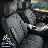 Thumbnail for Toyota Rav4 Seat Covers Tokyo Design Smoked Black 5 Seats + Headrests (Full Set) Leather