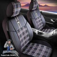 Thumbnail for Mitsubishi Outlander Seat Covers Cesme Design Beige 5 Seats + Headrests (Full Set) Leather & Plaid Fabric