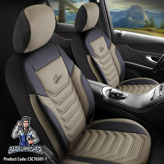 Mercedes 190 Seat Covers Florida Design Beige 5 Seats + Headrests (Full Set) Leather & Pique Fabric