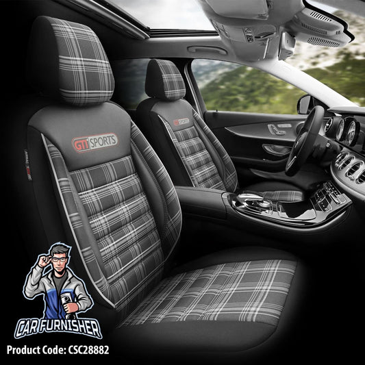 VW Polo GTI Car Seat Covers MK3/MK4/MK5/MK6 1995-2023 Special Series Smoked Black 5 Seats + Headrests (Full Set) Leather & Fabric