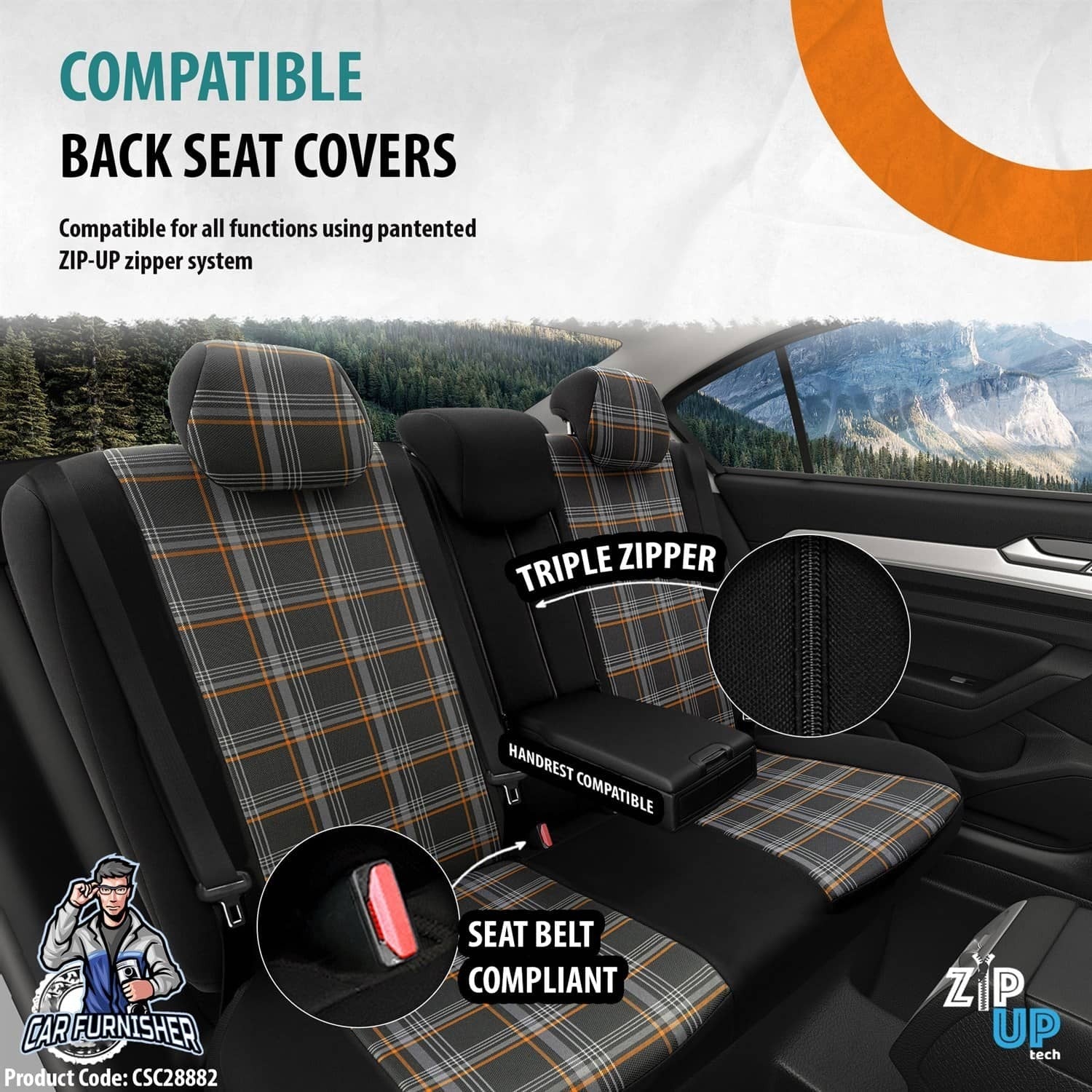 VW Golf GTI Car Seat Covers MK4/MK5/MK6/MK7 1998-2020 Special Series Orange Leather & Fabric