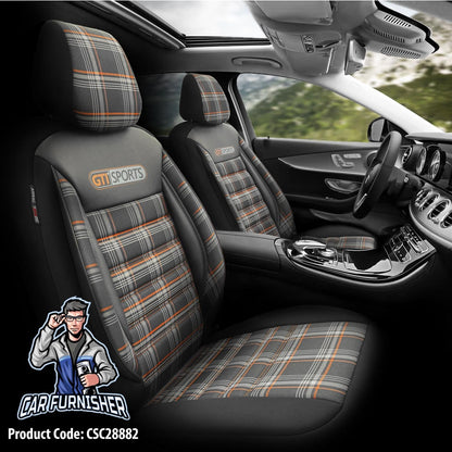 VW Golf GTI Car Seat Covers MK4/MK5/MK6/MK7 1998-2020 Special Series Orange 5 Seats + Headrests (Full Set) Leather & Fabric
