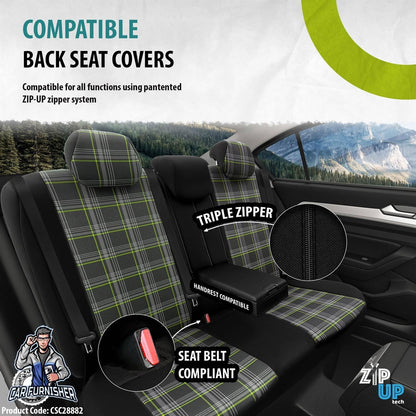 VW Polo GTI Car Seat Covers MK3/MK4/MK5/MK6 1995-2024 Special Series Green 5 Seats + Headrests (Full Set) Leather & Fabric