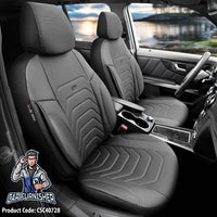 Thumbnail for Mitsubishi Outlander Seat Covers Core Design Gray 5 Seats + Headrests (Full Set) Leather & Lacoste Fabric