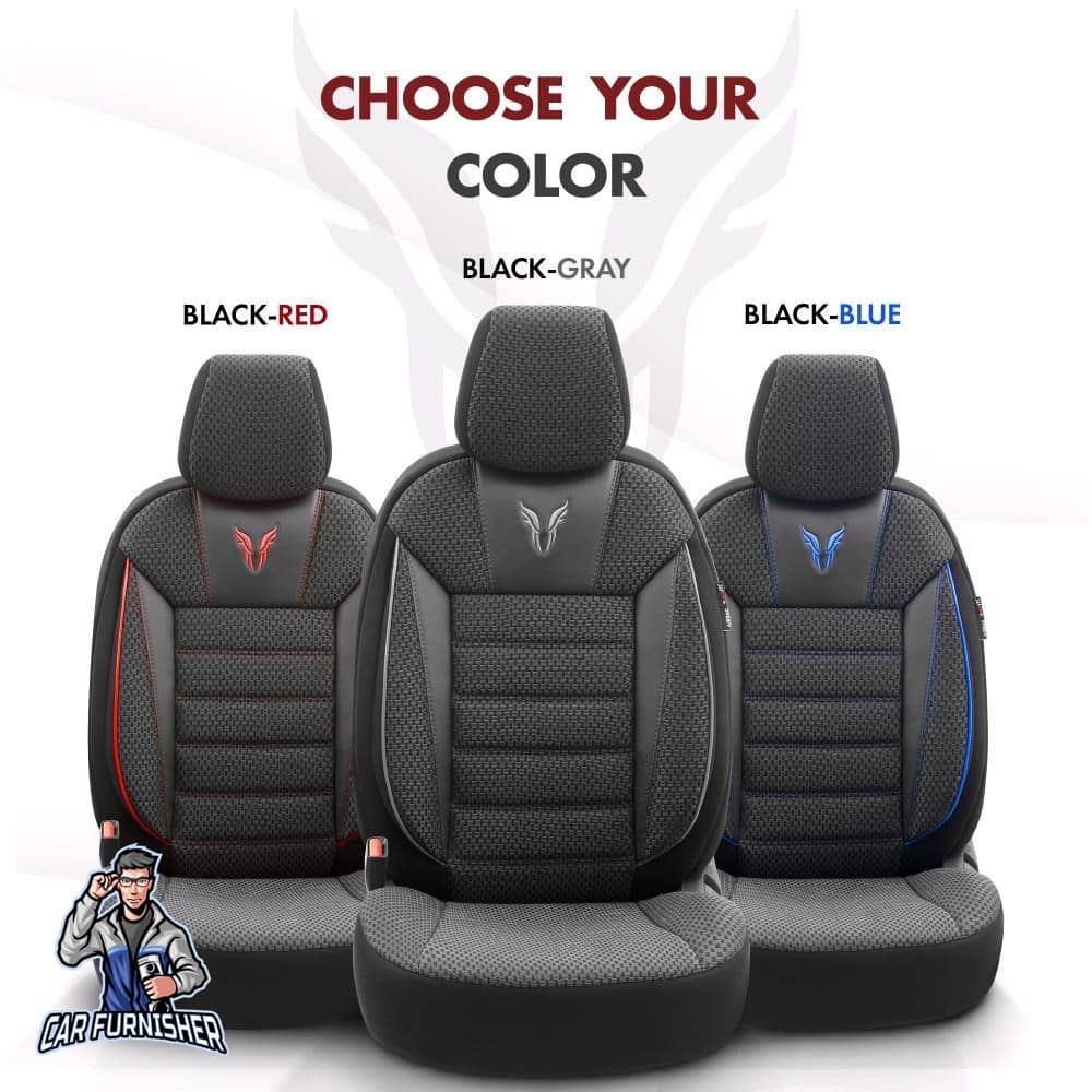 Mercedes 190 Seat Covers Toro Performance Design Gray 5 Seats + Headrests (Full Set) Leather & Cotton Fabric