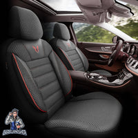 Thumbnail for Audi A4 Seat Covers Toro Performance Design Red 5 Seats + Headrests (Full Set) Leather & Cotton Fabric