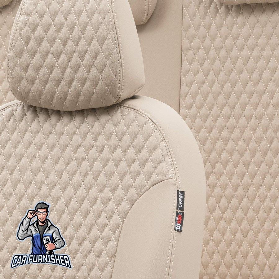 Peugeot Partner Tepee Seat Covers Amsterdam Leather Design Beige Leather