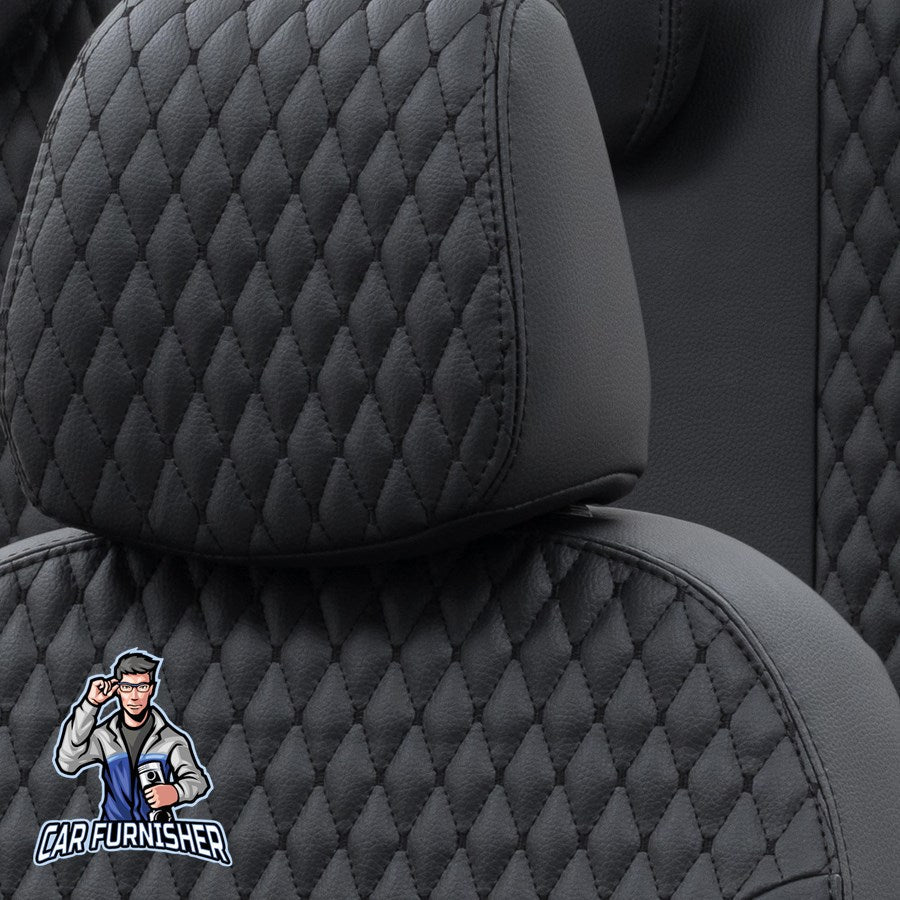 Audi A1 Car Seat Cover 2011-2016 Custom Made Amsterdam Design Black Full Set (5 Seats + Handrest) Full Leather