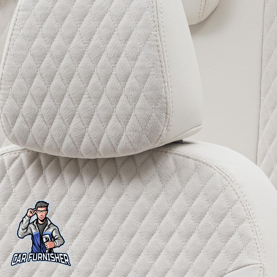 Audi A1 Car Seat Cover 2011-2016 Custom Made Amsterdam Feather Ivory Full Set (5 Seats + Handrest) Leather & Foal Feather