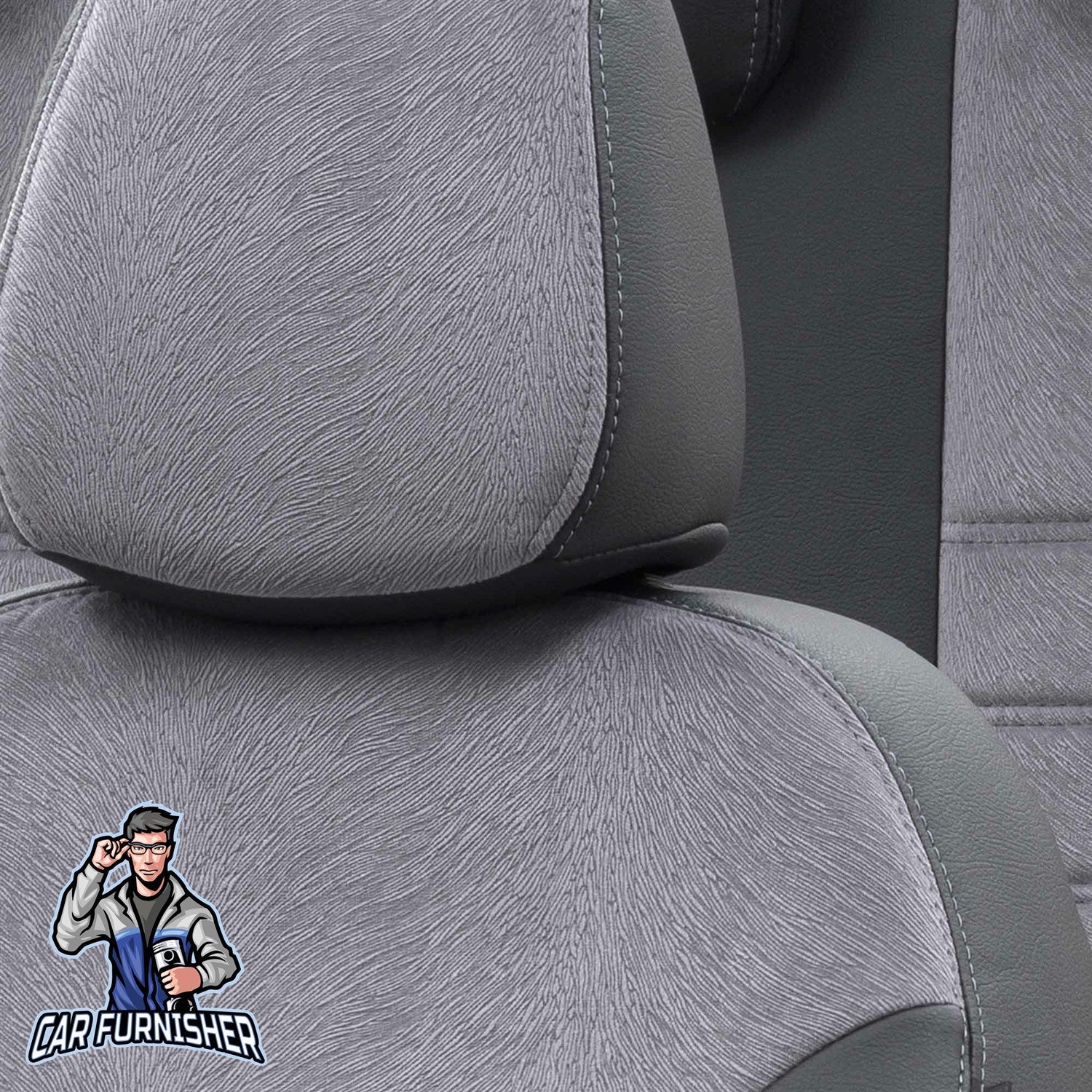 Audi A1 Car Seat Cover 2011-2016 Custom Made London Design Smoked Black Full Set (5 Seats + Handrest) Leather & Fabric