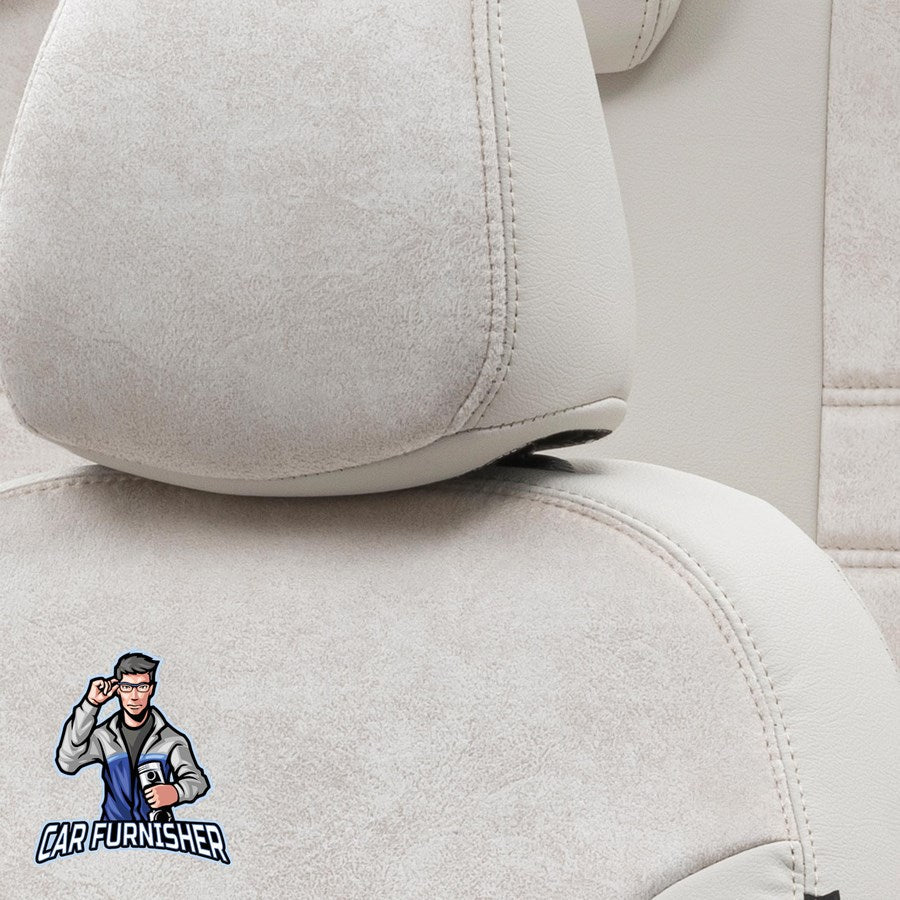 Peugeot Partner Seat Covers Milano Suede Design Ivory Leather & Suede Fabric