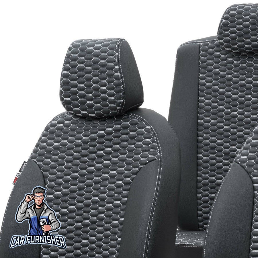 Peugeot Partner Seat Covers Tokyo Leather Design Dark Gray Leather