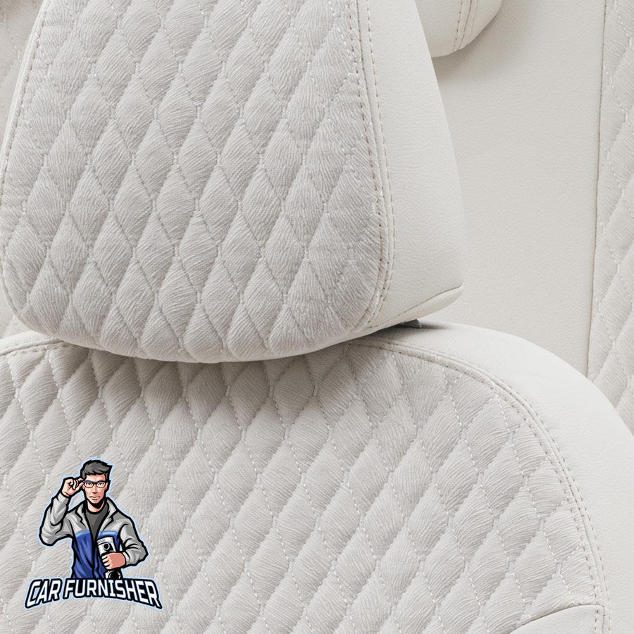 Audi A3 Car Seat Cover 1997-2023 Amsterdam Foal Feather Ivory Full Set (5 Seats + Handrest) Leather & Foal Feather