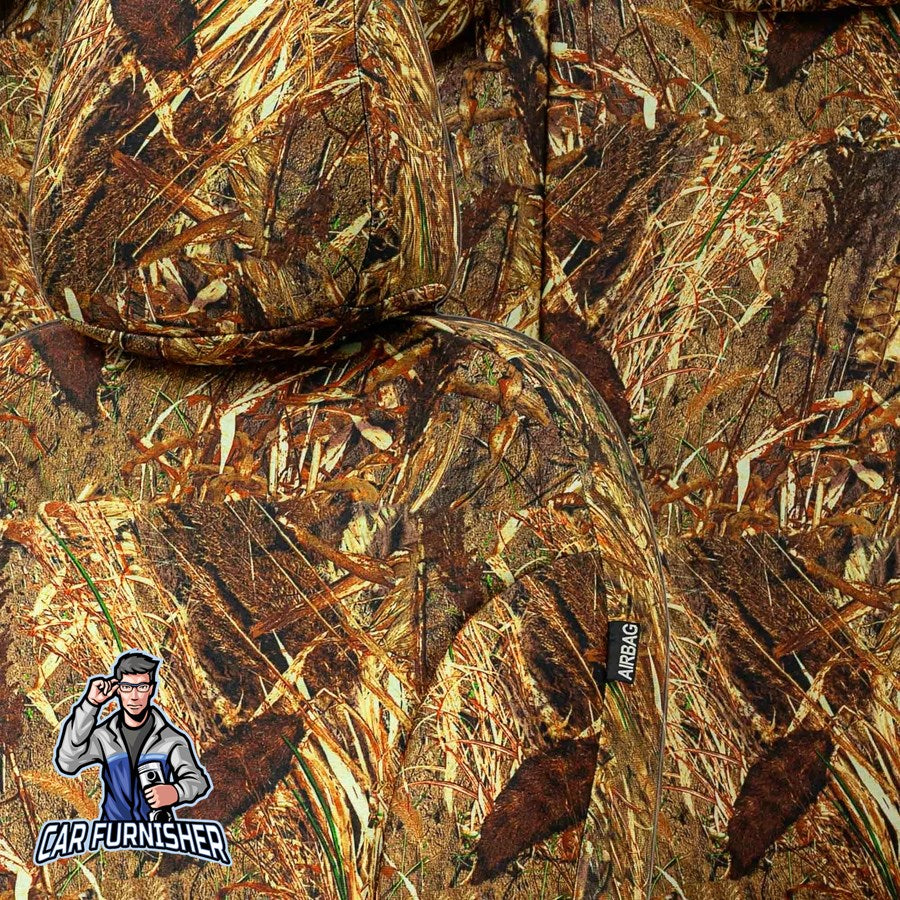 Audi A3 Car Seat Cover 1997-2023 Custom Camouflage Design Kalahari Camo Full Set (5 Seats + Handrest) Fabric