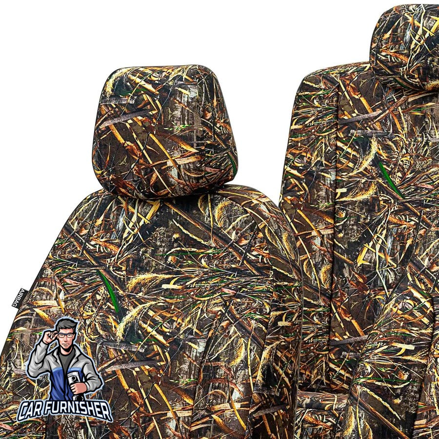 Audi A3 Car Seat Cover 1997-2023 Custom Camouflage Design Gobi Camo Full Set (5 Seats + Handrest) Fabric
