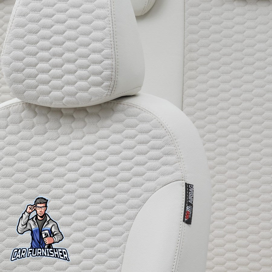 Audi A3 Car Seat Cover 1997-2023 Tokyo Foal Feather Ivory Full Set (5 Seats + Handrest) Leather & Foal Feather