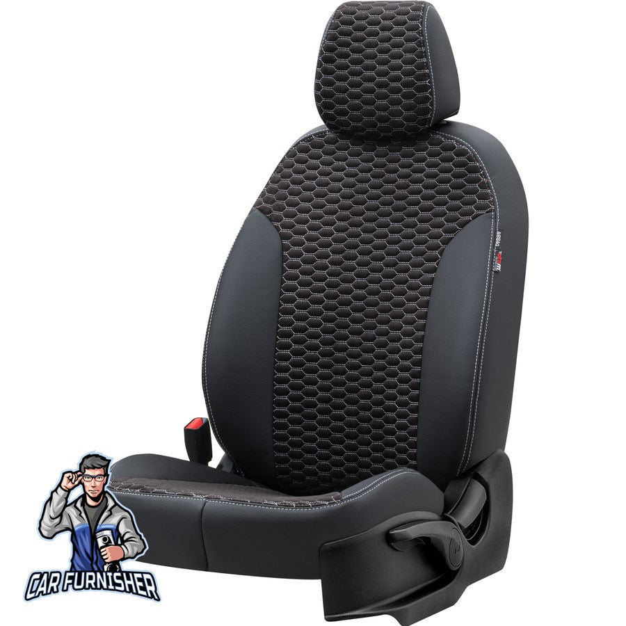 Audi A3 Car Seat Cover 1997-2023 Tokyo Foal Feather Dark Gray Full Set (5 Seats + Handrest) Leather & Foal Feather