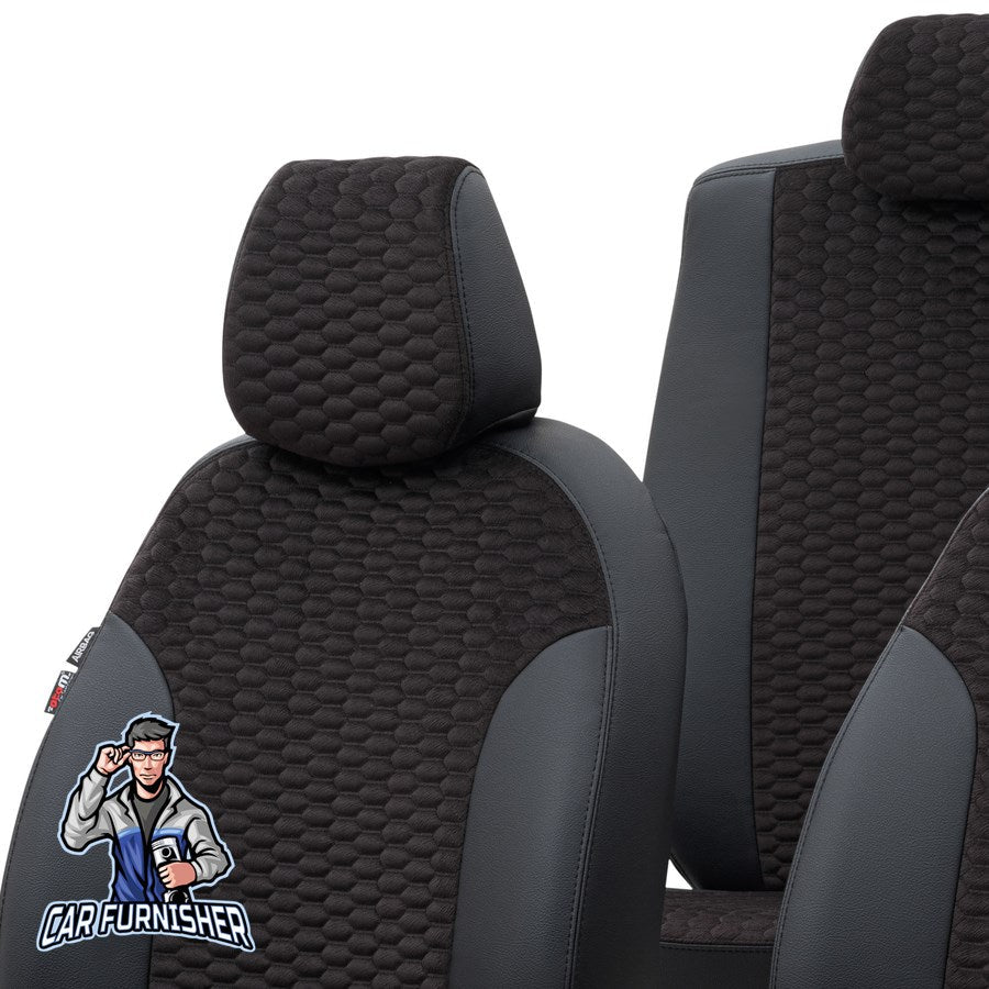 Audi A3 Car Seat Cover 1997-2023 Tokyo Foal Feather Black Full Set (5 Seats + Handrest) Leather & Foal Feather