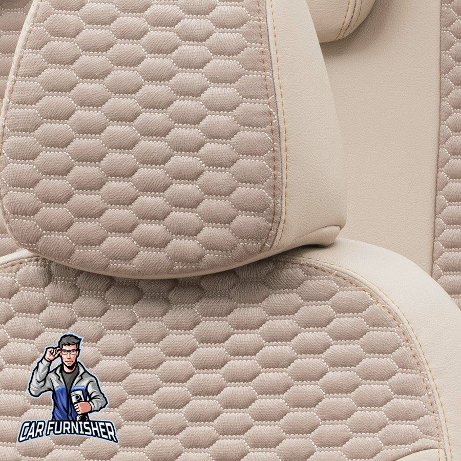 Audi A3 Car Seat Cover 1997-2023 Tokyo Foal Feather Beige Full Set (5 Seats + Handrest) Leather & Foal Feather