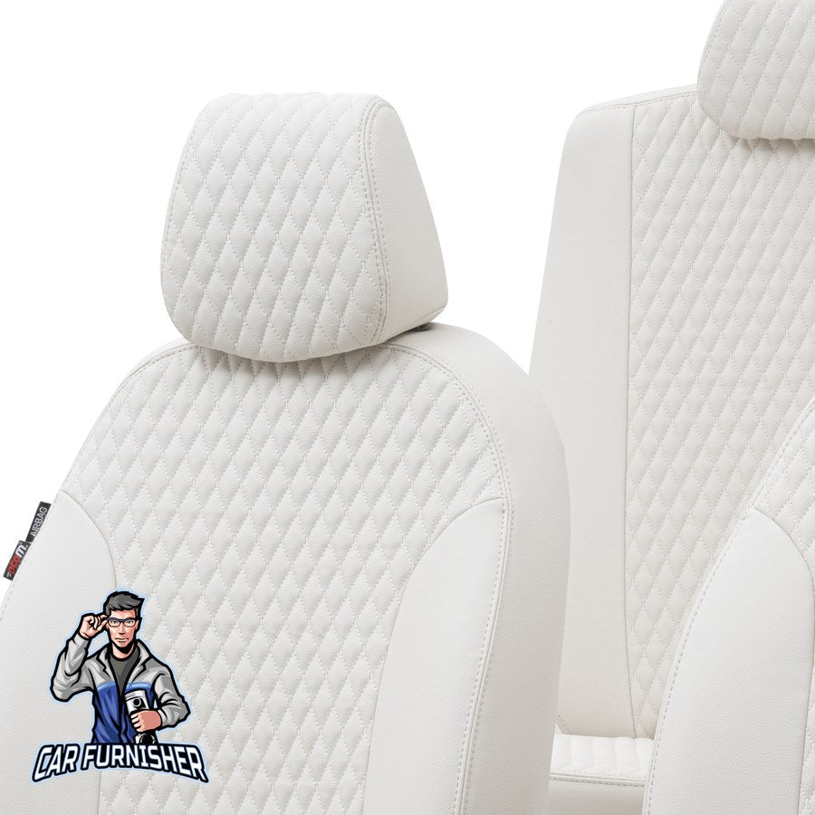 Audi A4 Car Seat Cover 1994-2023 Custom Amsterdam Design Ivory Full Set (5 Seats + Handrest) Full Leather