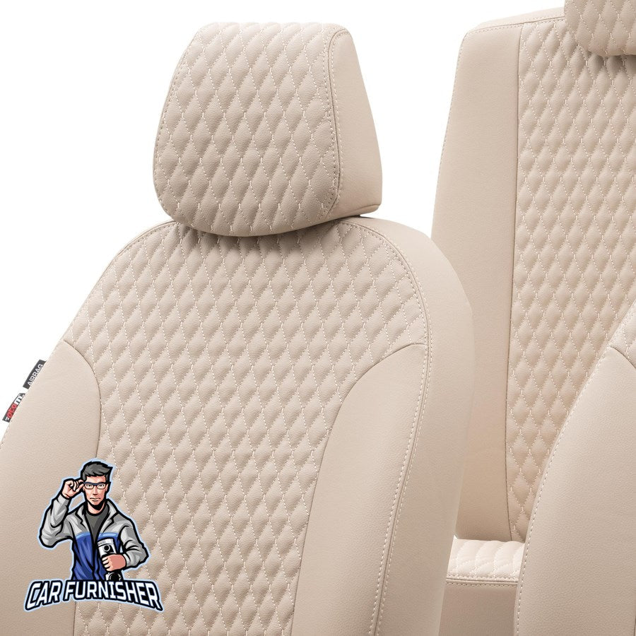 Audi A4 Car Seat Cover 1994-2023 Custom Amsterdam Design Beige Full Set (5 Seats + Handrest) Full Leather