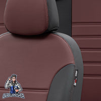 Thumbnail for Audi Q2 Seat Cover Istanbul Leather Design Burgundy Leather