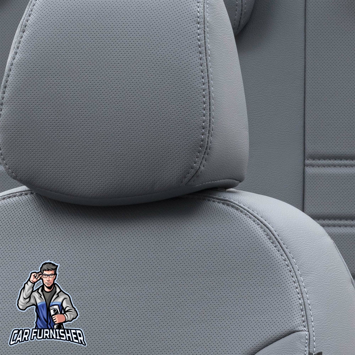 Audi Q2 Car Seat Cover 2016-2023 Custom Istanbul Design Smoked Full Set (5 Seats + Handrest) Leather & Fabric