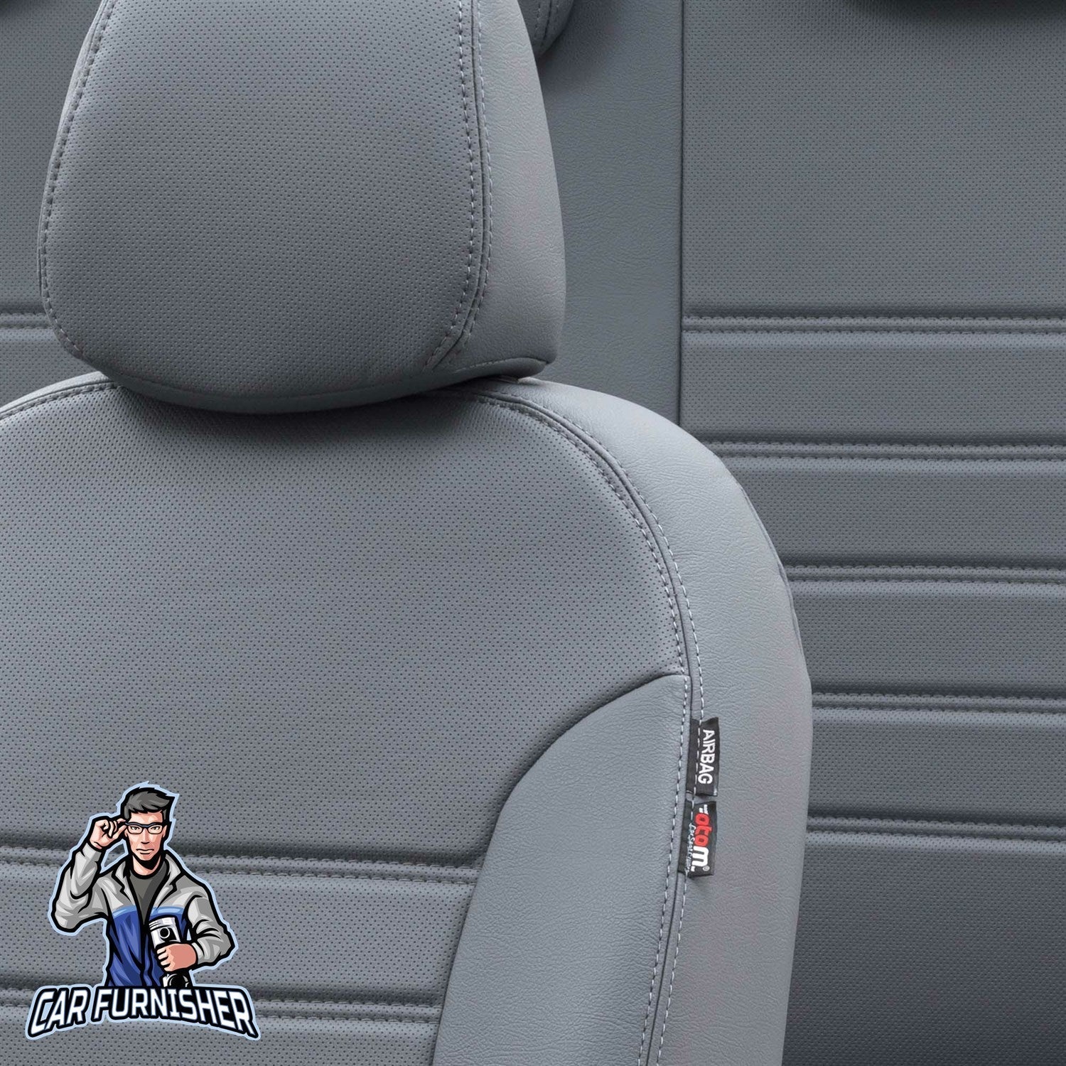Audi Q2 Car Seat Cover 2016-2023 Custom Istanbul Design Smoked Full Set (5 Seats + Handrest) Leather & Fabric