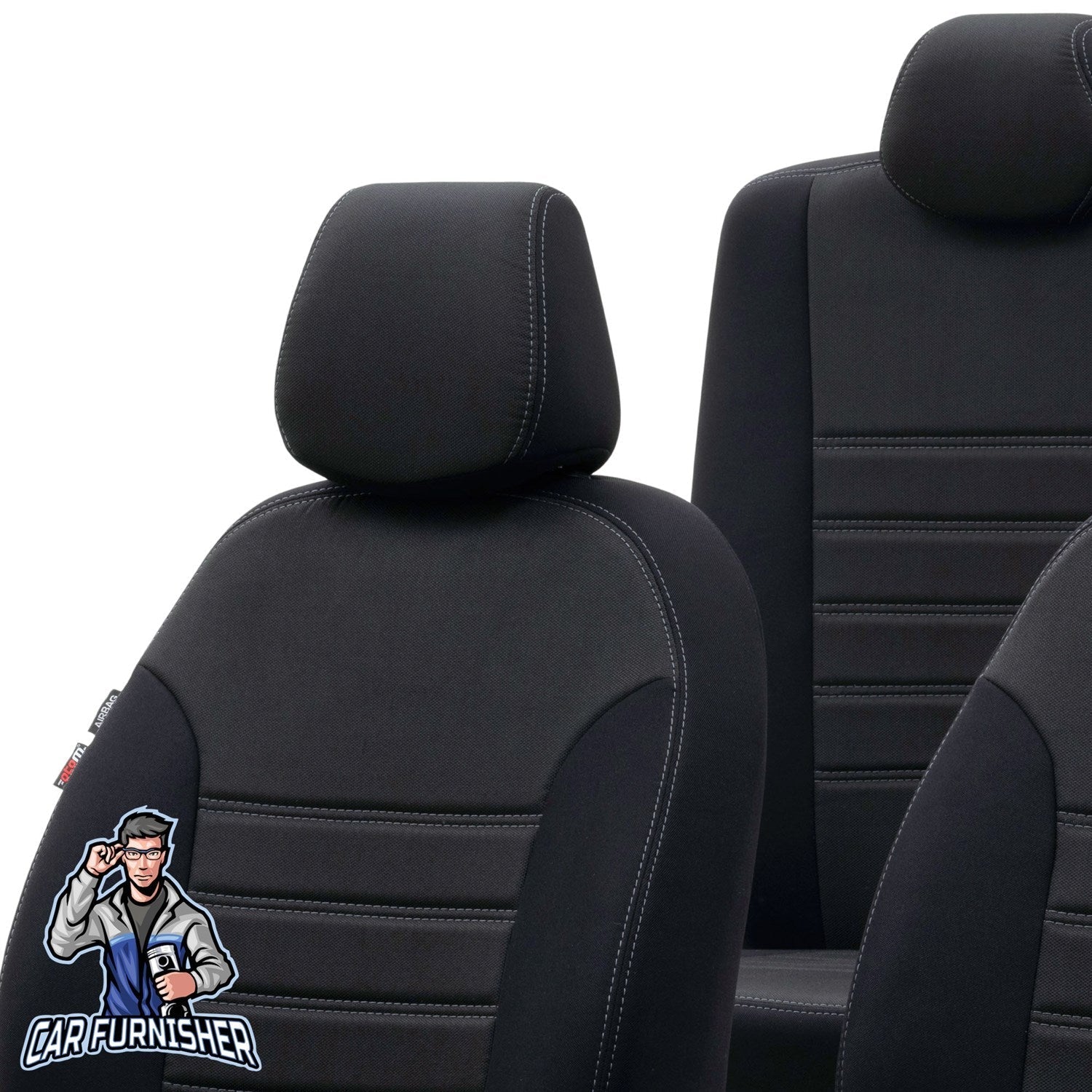 Audi Q2 Car Seat Cover 2016-2023 Custom Original Design Black Full Set (5 Seats + Handrest) Fabric