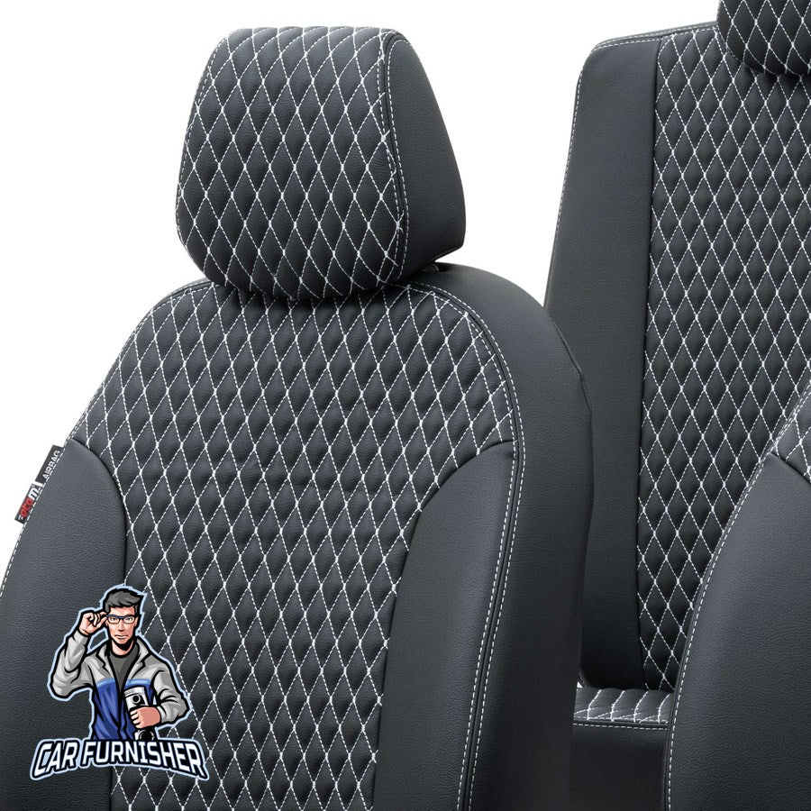 Audi Q3 Car Seat Cover 2012-2018 Custom Amsterdam Design Dark Gray Full Set (5 Seats + Handrest) Full Leather